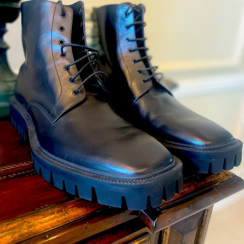 SOLD!! $1,100 Balenciaga Black Military Boots size US 12, EU 45 - Picture 3 of 11